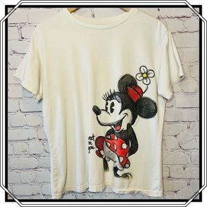 Disney Minnie Mouse White Short Sleeve T- Shirt Size Extra Large